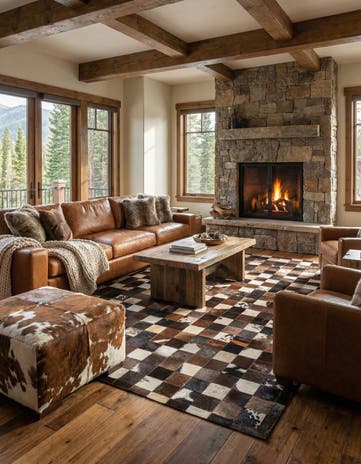 5' 8 x 7' 9 Cowhide Rug