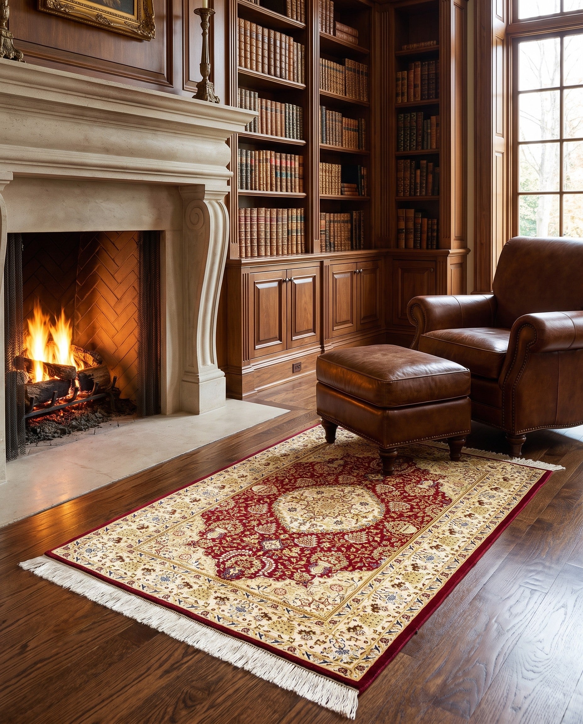 3' 3 x 4' 10 Ghom Silk Rug