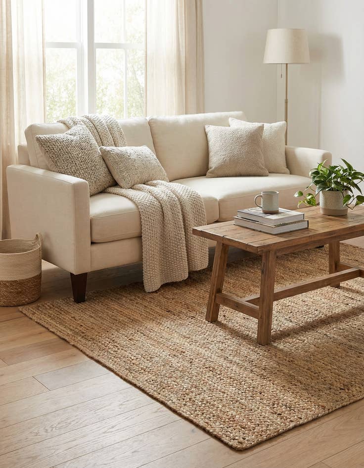 Detail image of  4' 1 x 4' 1  Hand Braided Jute Square Rug