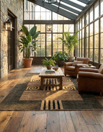 6' 9 x 9' 4 Hand Knotted Modern Ziegler Wool Rug