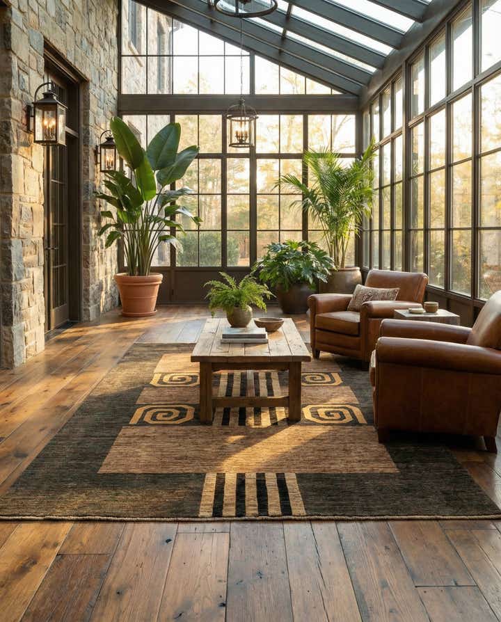 6' 9 x 9' 4 Hand Knotted Modern Ziegler Wool Rug