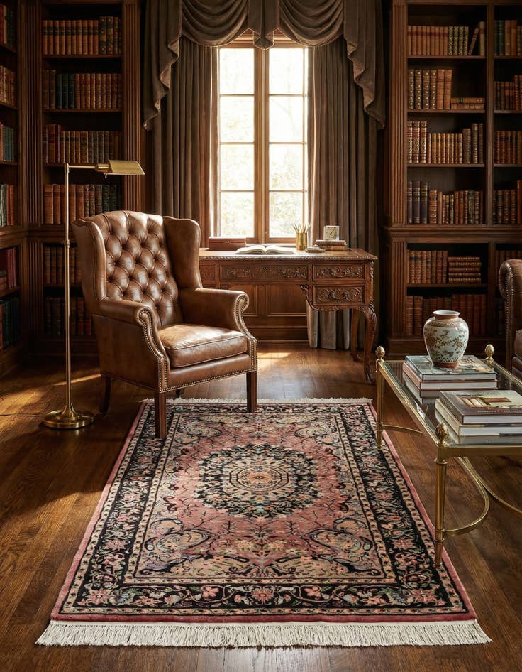 Detail image of 3' 1 x 5' 2 Hand Knotted Kashmir Oriental Rug