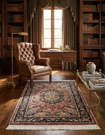 3' 1 x 5' 2 Hand Knotted Kashmir Oriental Rug