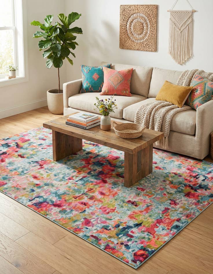 Detail image of 8' x 11'  Washable Spectrum Rug