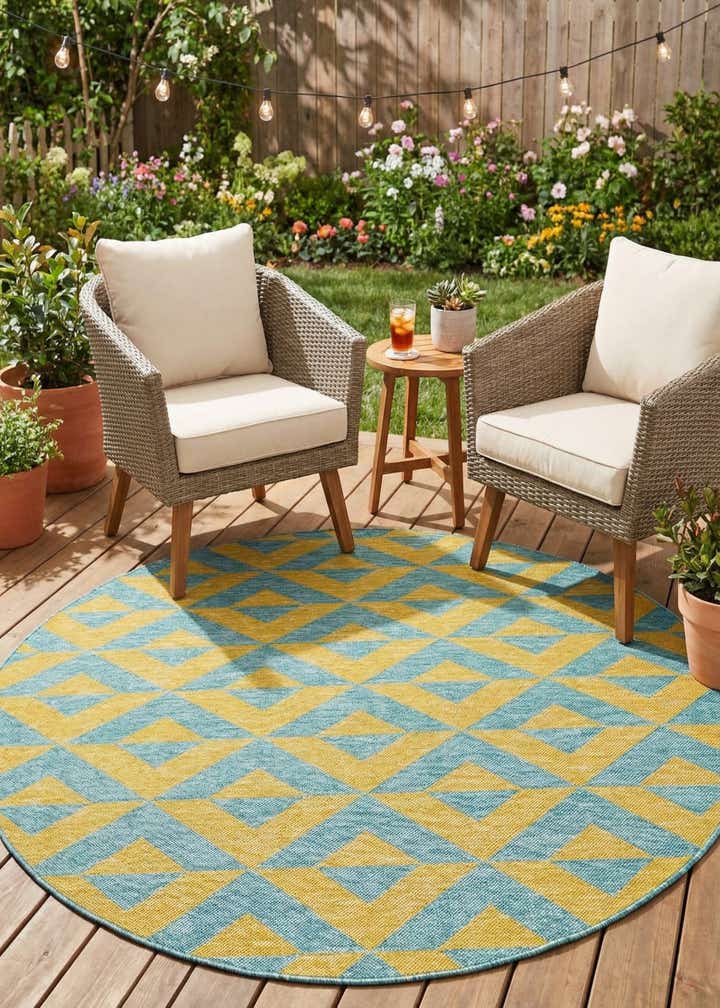 6' 7 x 6' 7 Easy-Clean Jill Zarin Napa Indoor / Outdoor Round Rug
