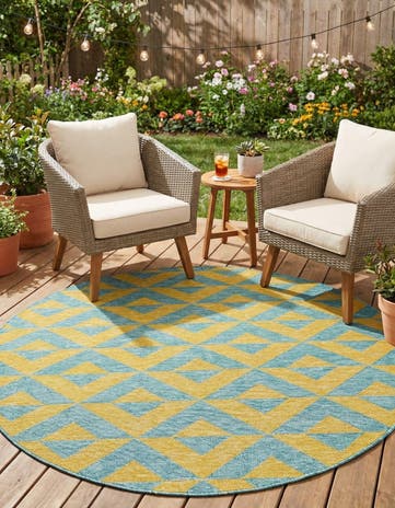 6' 7 x 6' 7 Easy-Clean Jill Zarin Napa Indoor / Outdoor Round Rug