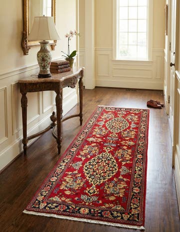 2' 7 x 6' 4 Hand Knotted Qom Persian Runner Rug
