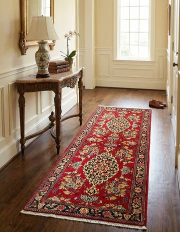 2' 7 x 6' 4 Hand Knotted Qom Persian Runner Rug