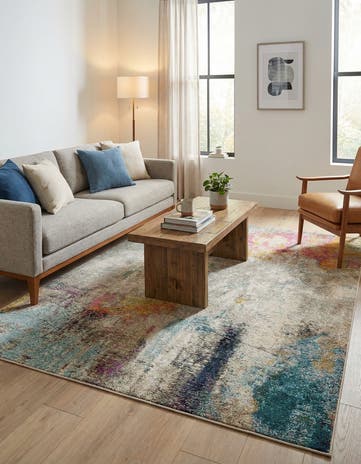 Beige Washable Spectrum Rug