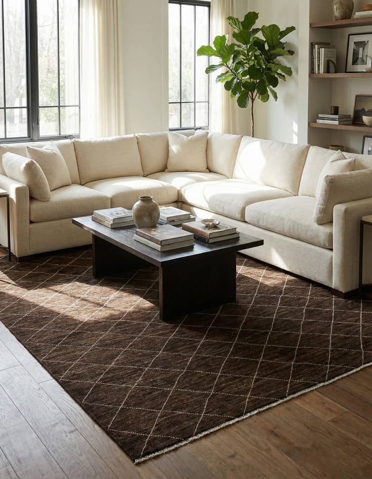 Detail image of 10' x 13'  Hand Knotted Moroccan Wool Rug