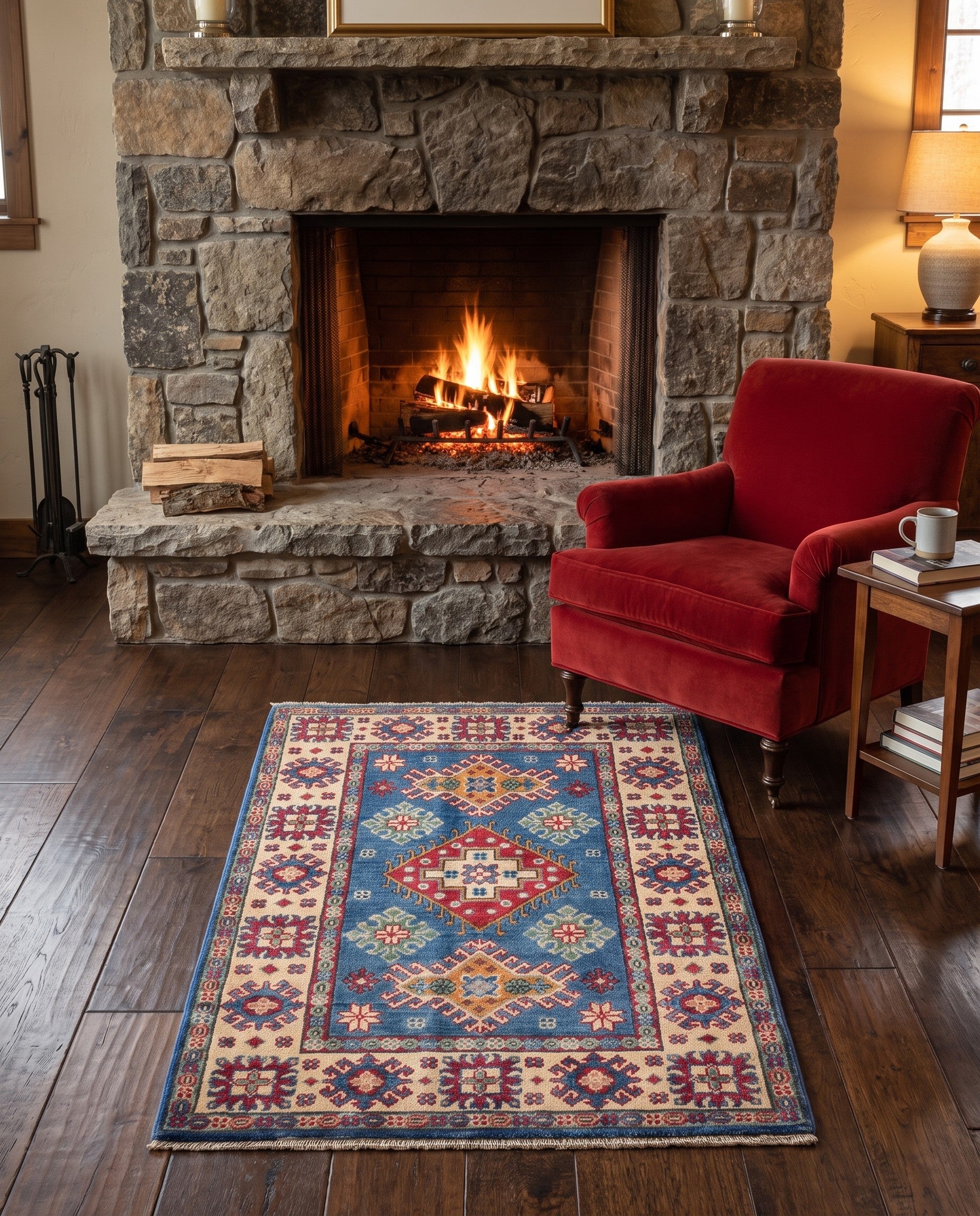 2' 9 x 4' 3 Hand Knotted Kazak Rug