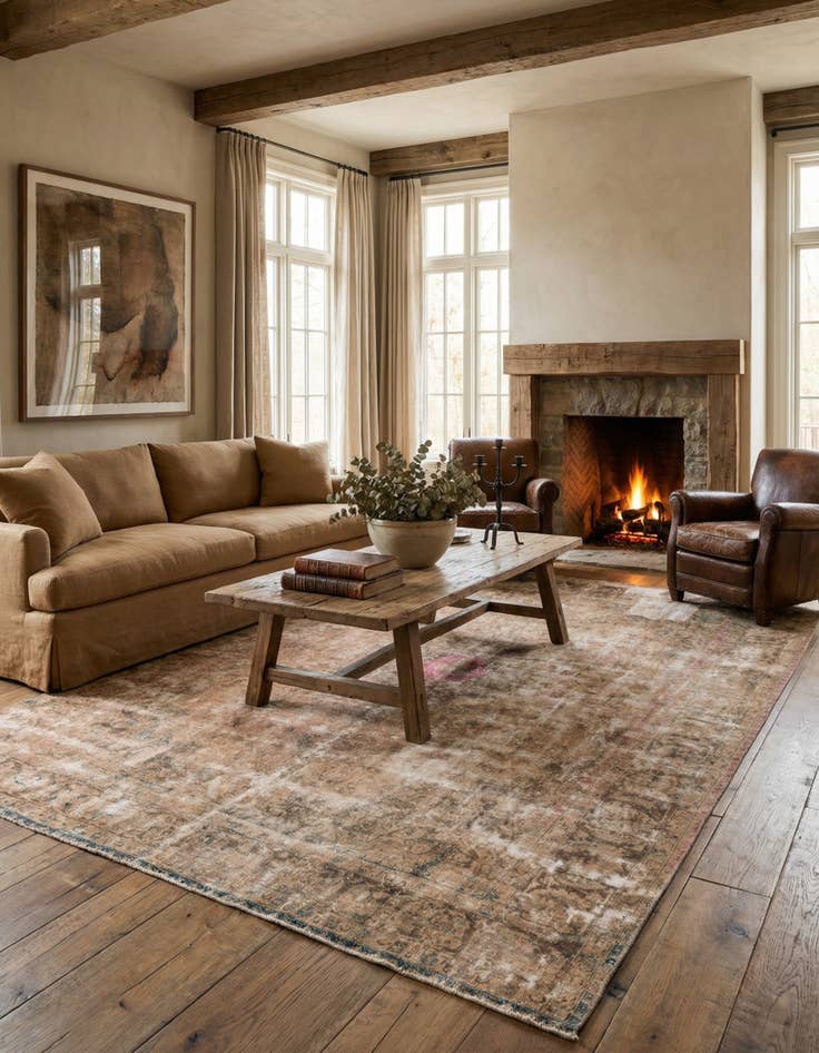 Detail image of  10' x 12' 7  Hand Knotted Ultra Vintage Persian Wool Rug