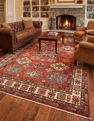 6' 1 x 8' 7 Hand Knotted Kazak Oriental Rug