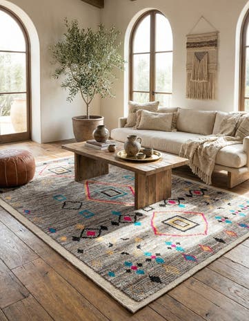5' 4 x 7' 11 Hand Knotted Moroccan Wool Rug