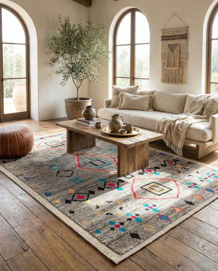 5' 4 x 7' 11 Hand Knotted Moroccan Wool Rug