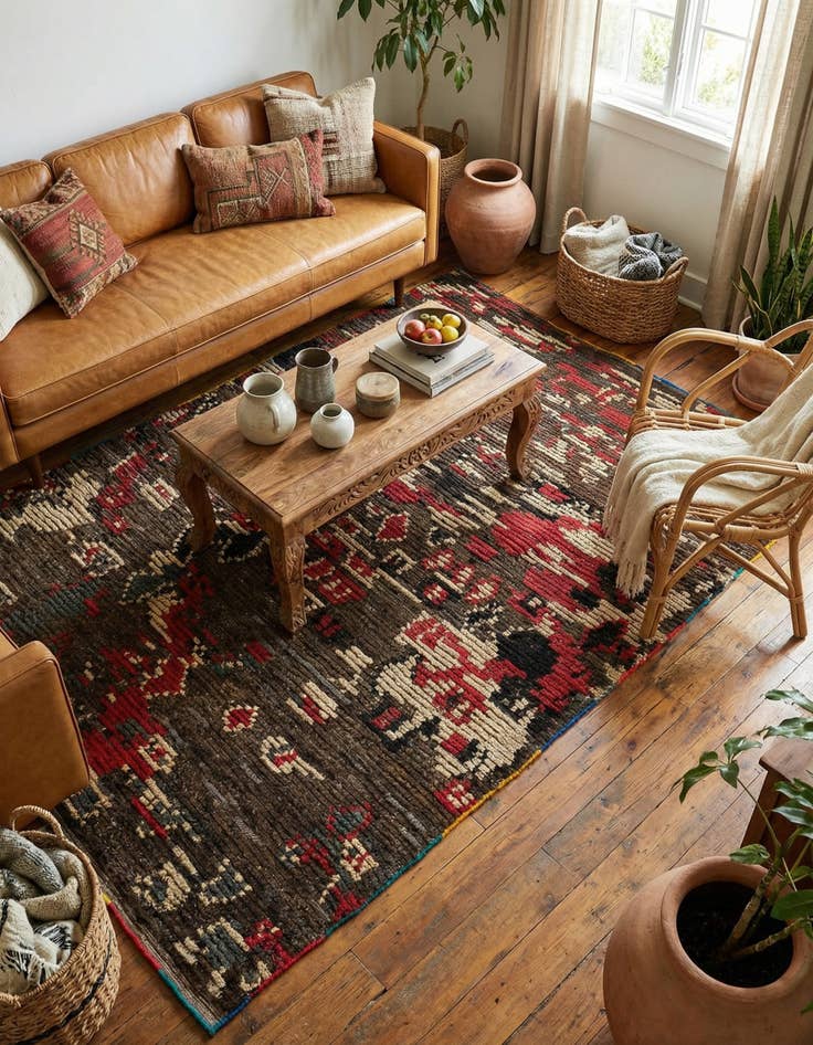 Detail image of 5' x 7' 9 Hand Knotted Moroccan Wool Rug