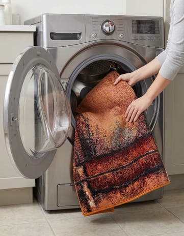 Orange Washable Hyacinth Rug
