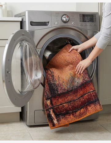 Orange Washable Hyacinth Rug