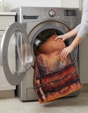 Orange Washable Hyacinth Rug