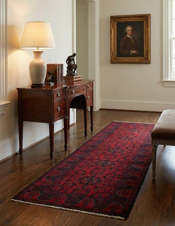 2' 8 x 9' 7 Hand Knotted Khal Mohammadi Wool Runner Rug