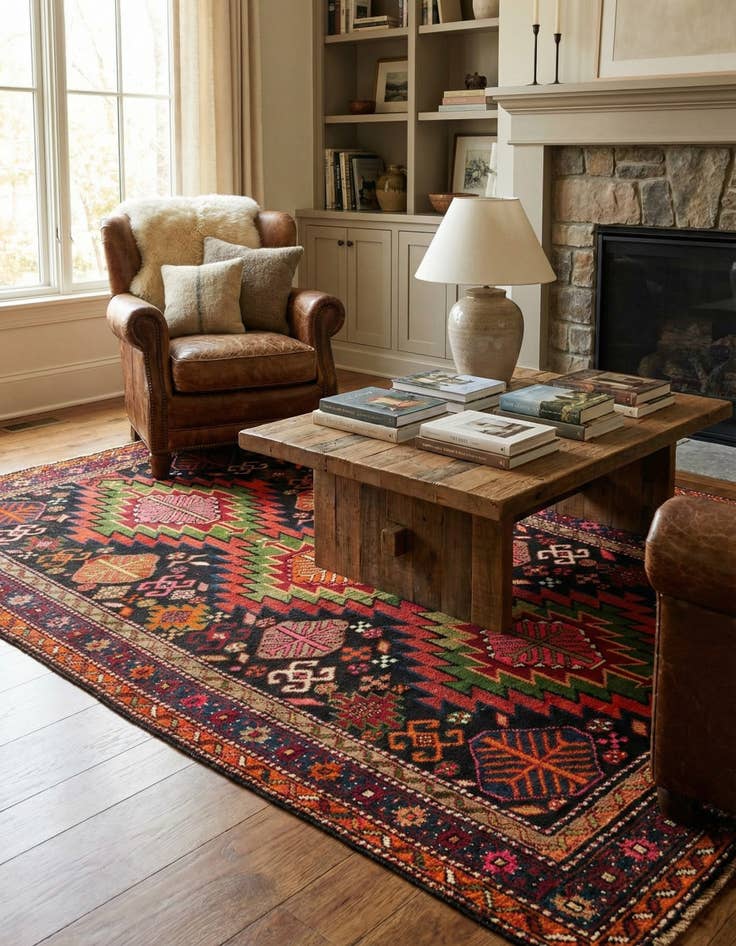 Detail image of 4' 5 x 8' 6  Hand Knotted Kazak Oriental Wool Runner Rug