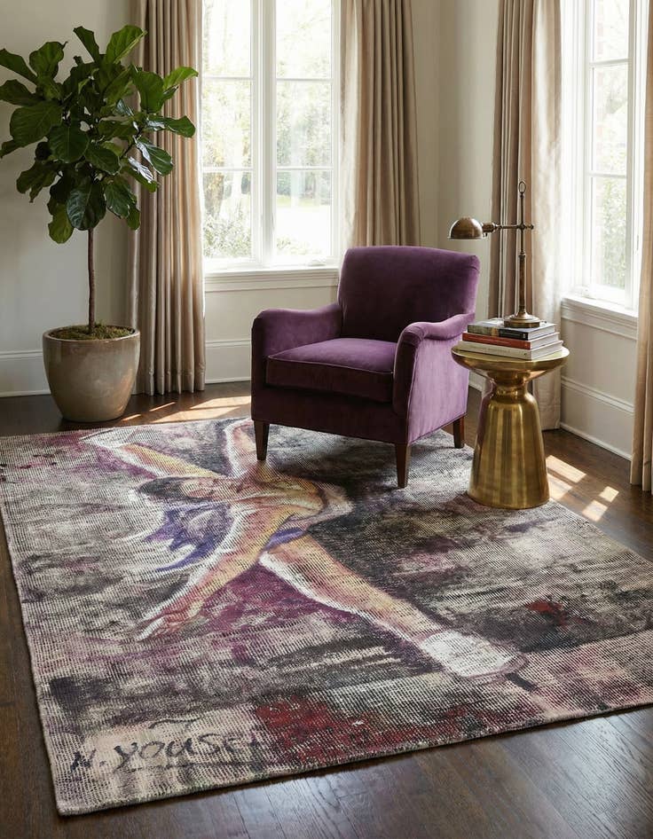 Detail image of 3' 2 x 4' 7  Hand Knotted Ultra Vintage Persian Wool Rug