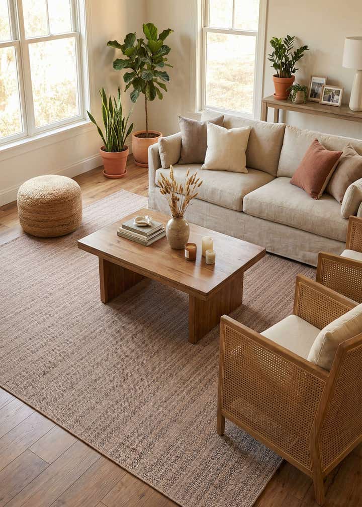 10' x 13' Easy-Clean Striped Indoor / Outdoor Rug