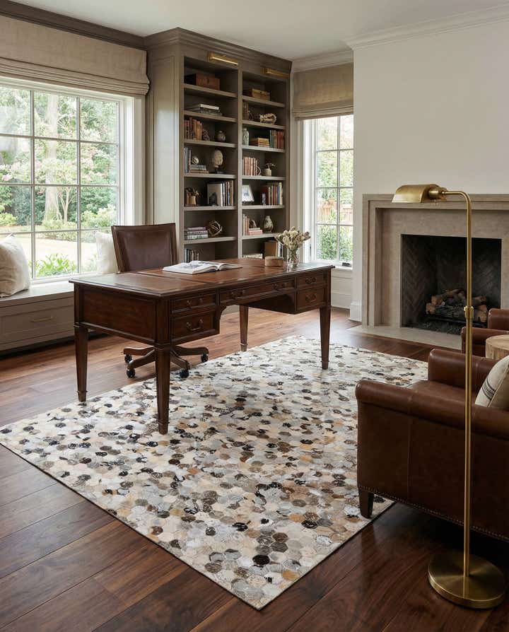 5' x 8' Cowhide Leather Rug