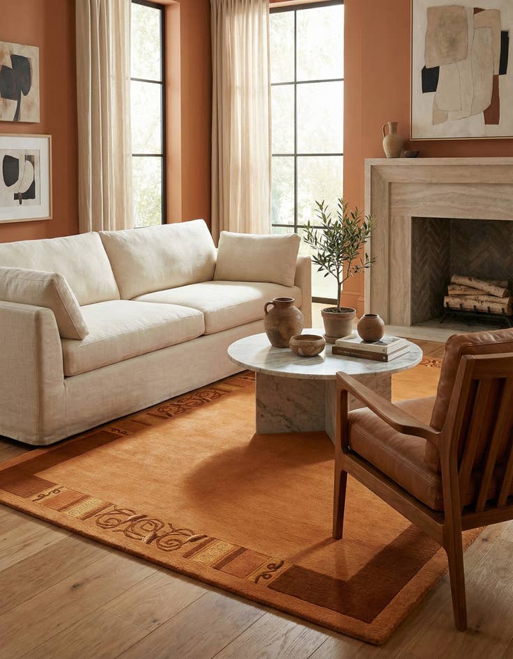 Detail image of  4' 8 x 6' 7  Hand Knotted Nepal Wool Rug