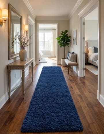 2' 7 x 19' 8 Solid Shag Runner Rug