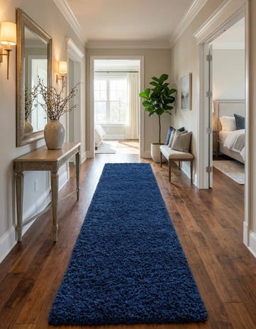 2' 7 x 19' 8 Solid Shag Runner Rug