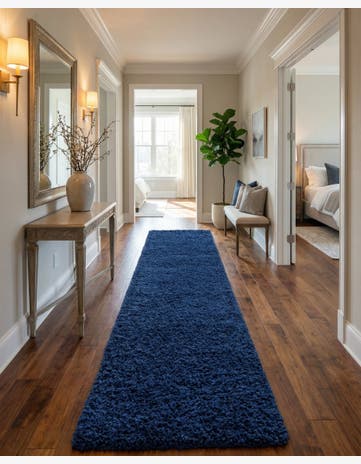 2' 7 x 19' 8 Solid Shag Runner Rug