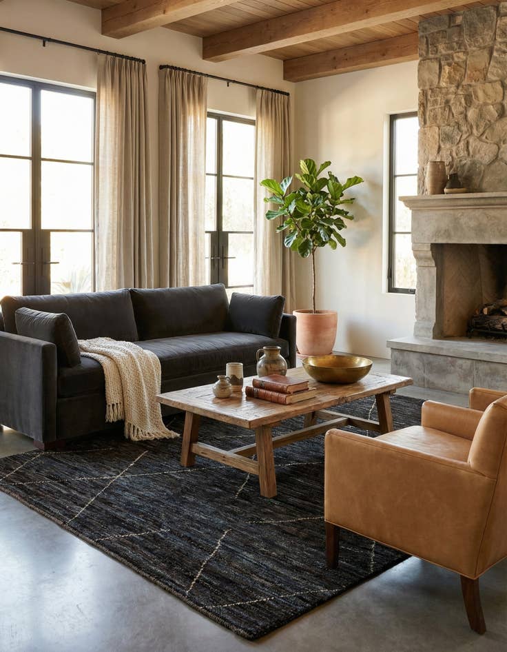 Detail image of  5' 2 x 7' 7  Hand Knotted Moroccan Wool Rug