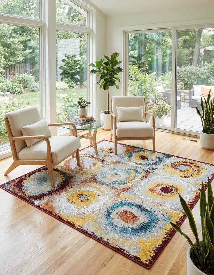 Detail image of 7' 10 x 7' 10 Kamala Washable Square Rug
