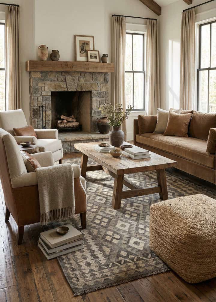 6' 9 x 9' 6 Hand Knotted Kilim Maymana Wool Rug