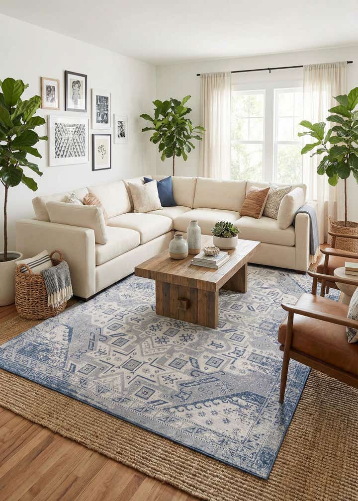 9' x 12' Easy-Clean Aztec Indoor / Outdoor Rug