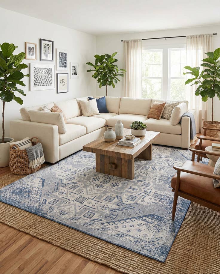 Detail image of 9' x 12' Easy-Clean Aztec Indoor / Outdoor Rug
