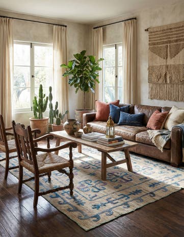 6' x 7' 1 Hand Woven Kilim Suzani Wool Square Rug