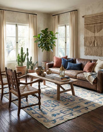 6' x 7' 1 Hand Woven Kilim Suzani Wool Square Rug