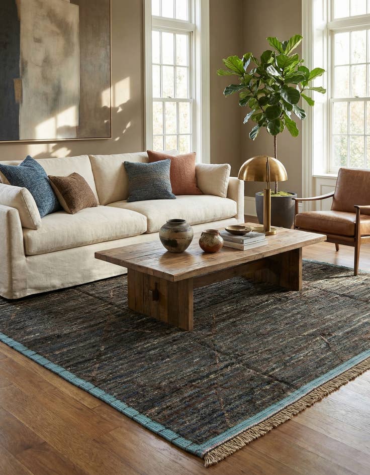 Detail image of 8' x 10' 6  Hand Knotted Moroccan Wool Rug