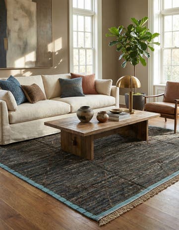 8' x 10' 6 Hand Knotted Moroccan Wool Rug