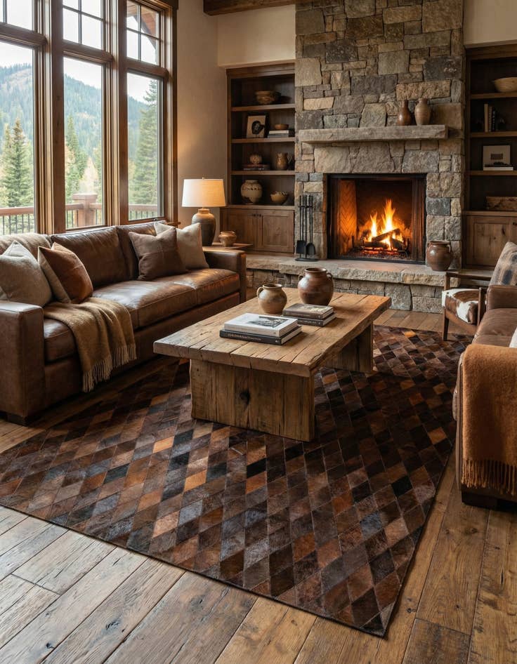 Detail image of 5' 7 x 7' 11 Cowhide Stocks Rug