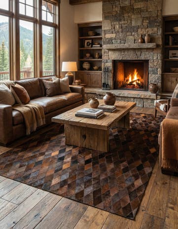 5' 7 x 7' 11 Cowhide Stocks Rug