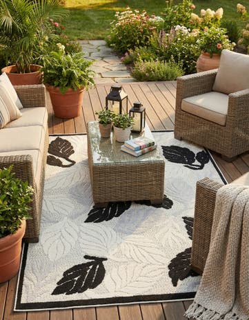 Ivory Easy-Clean Indoor / Outdoor Rug
