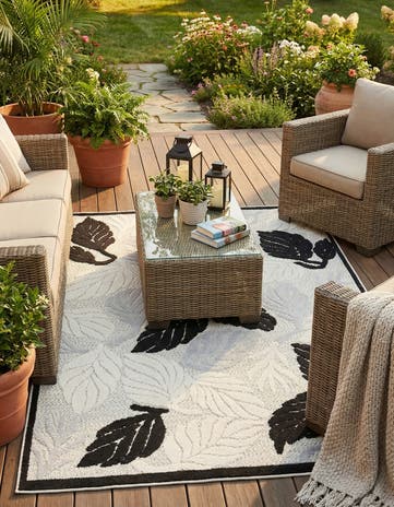 Ivory Easy-Clean Indoor / Outdoor Rug