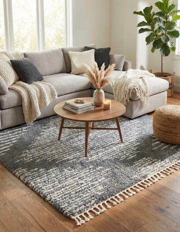 Gray Serenity Shag Square Rug