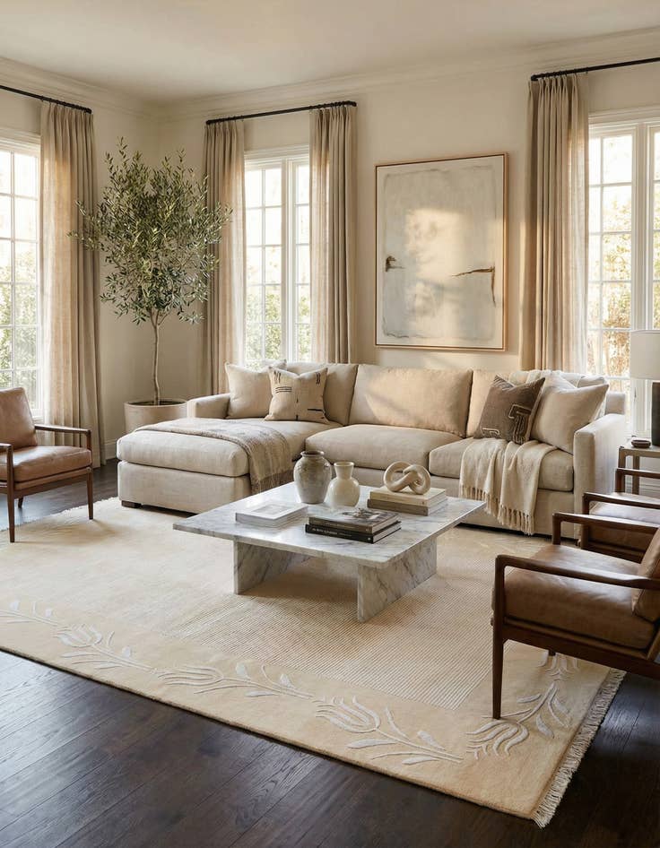 Detail image of  6' 10 x 9' 5  Hand Knotted Darya Wool Rug