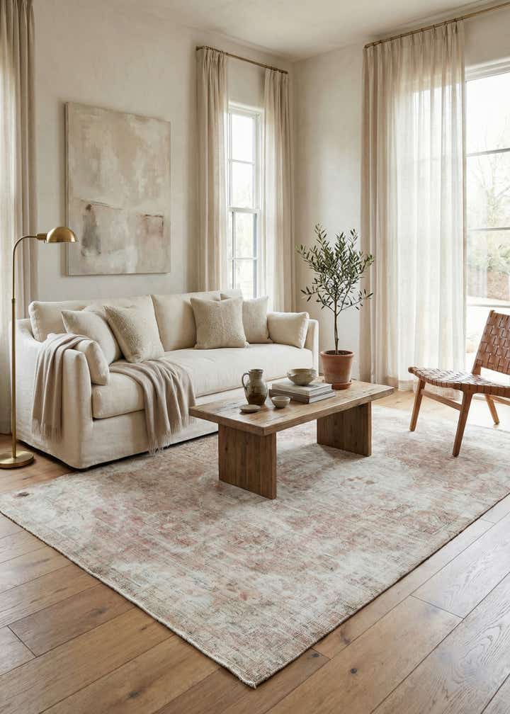 4' 10 x 8' Hand Knotted Ultra Vintage Persian Wool Rug