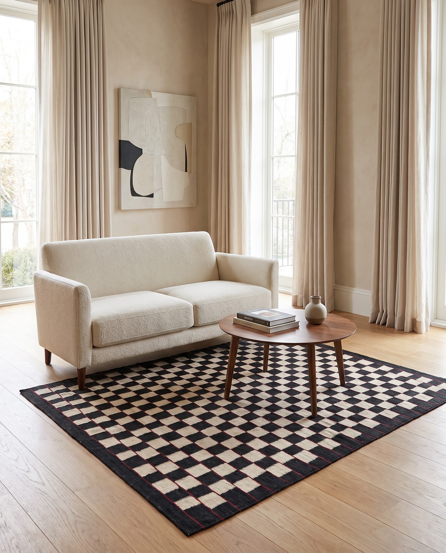 5' x 6' 4 Hand Woven Kilim Modern Wool Rug