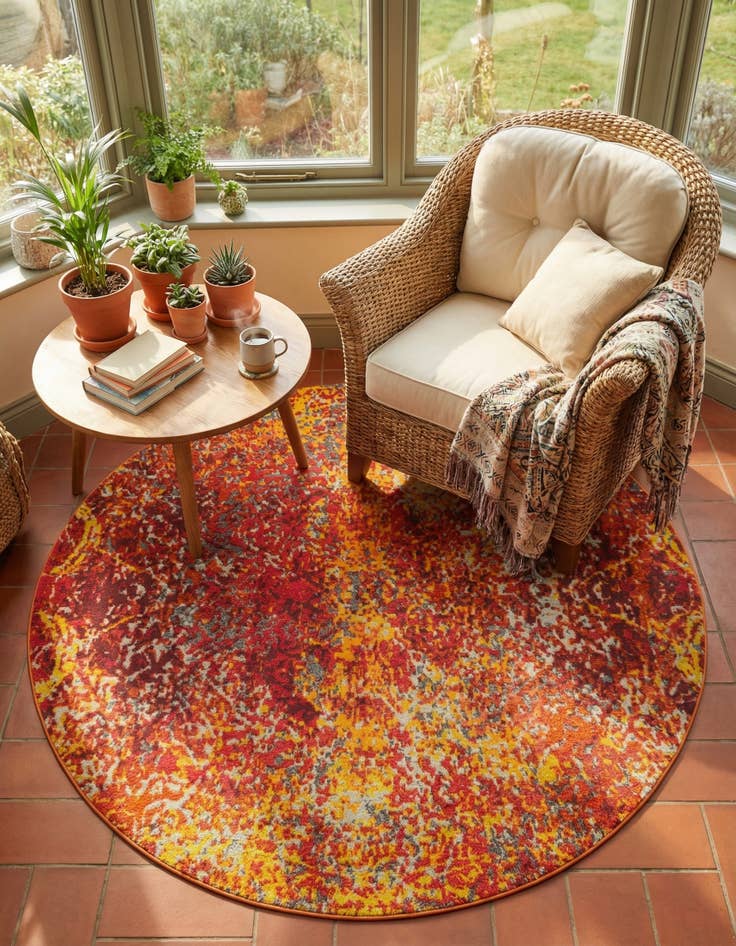 Detail image of 8' x 8'  Washable Casablanca Round Rug